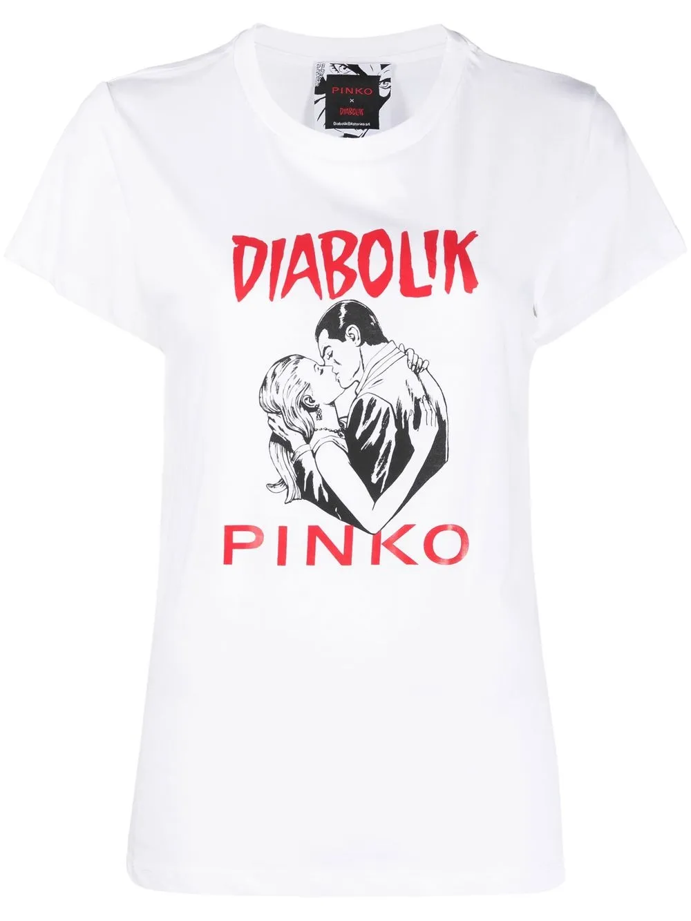 

PINKO playera con logo estampado de Pinko x Diabolik - Blanco