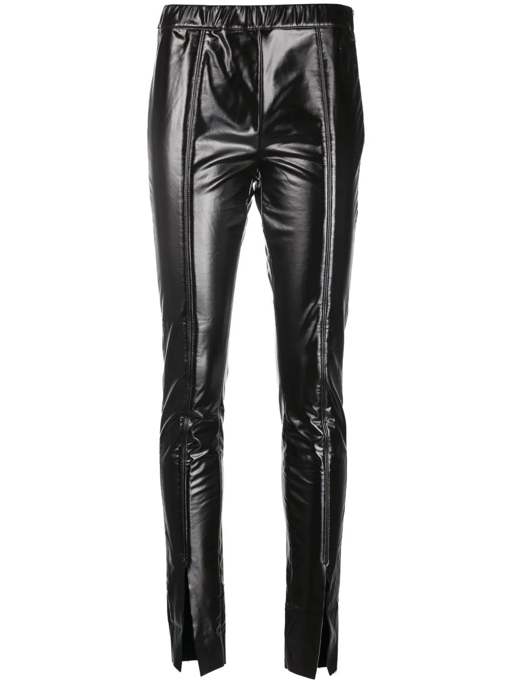 

Rick Owens DRKSHDW ankle-slit faux-leather leggings - Black