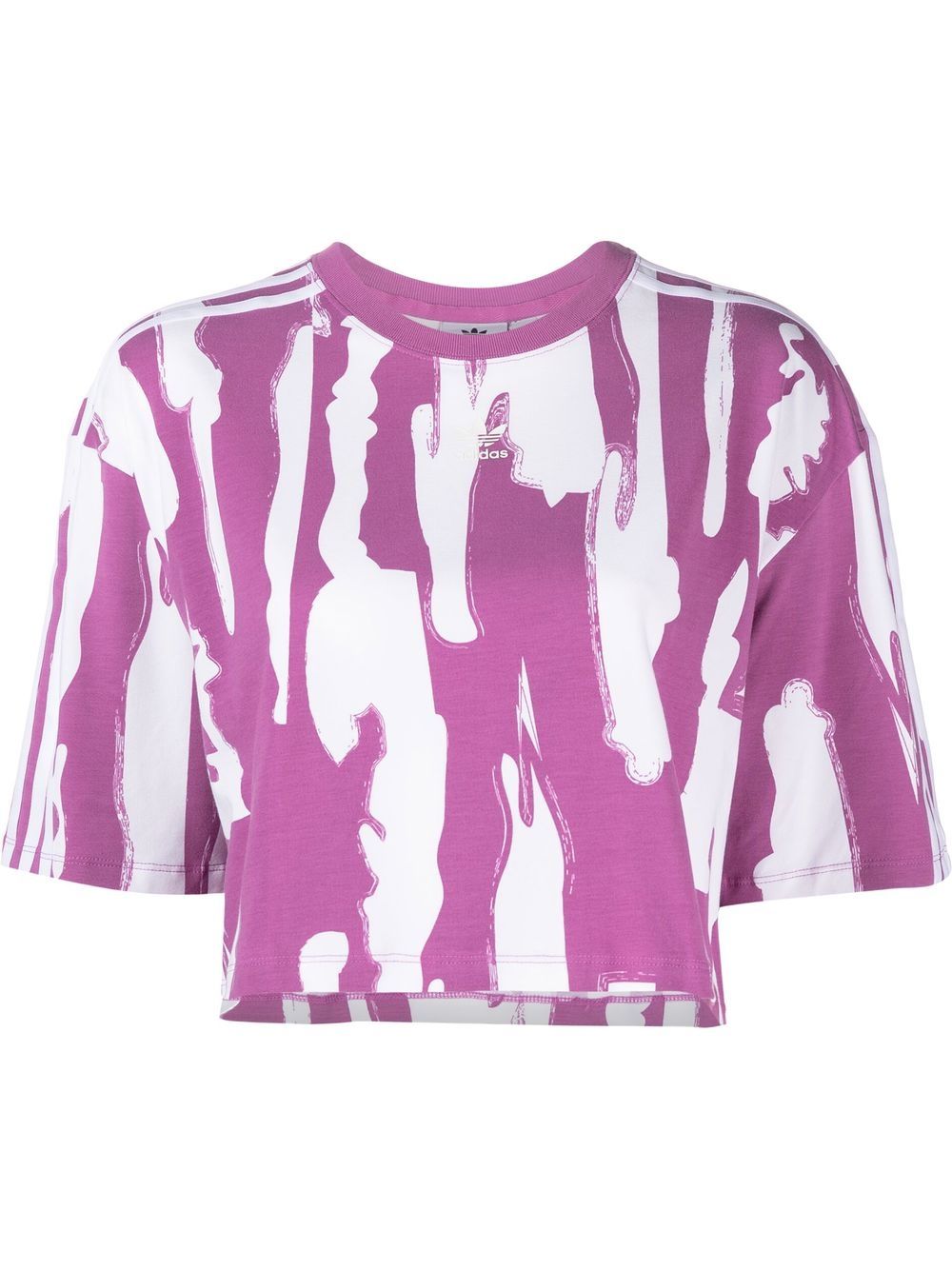 

adidas playera corta con motivo tie-dye - Rosado