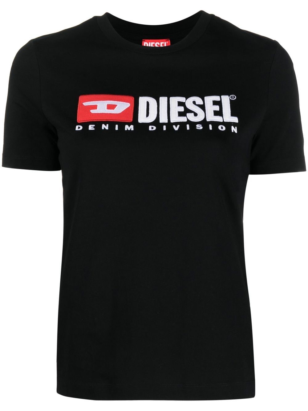Diesel Logo-embroidered Cotton T-shirt In Black