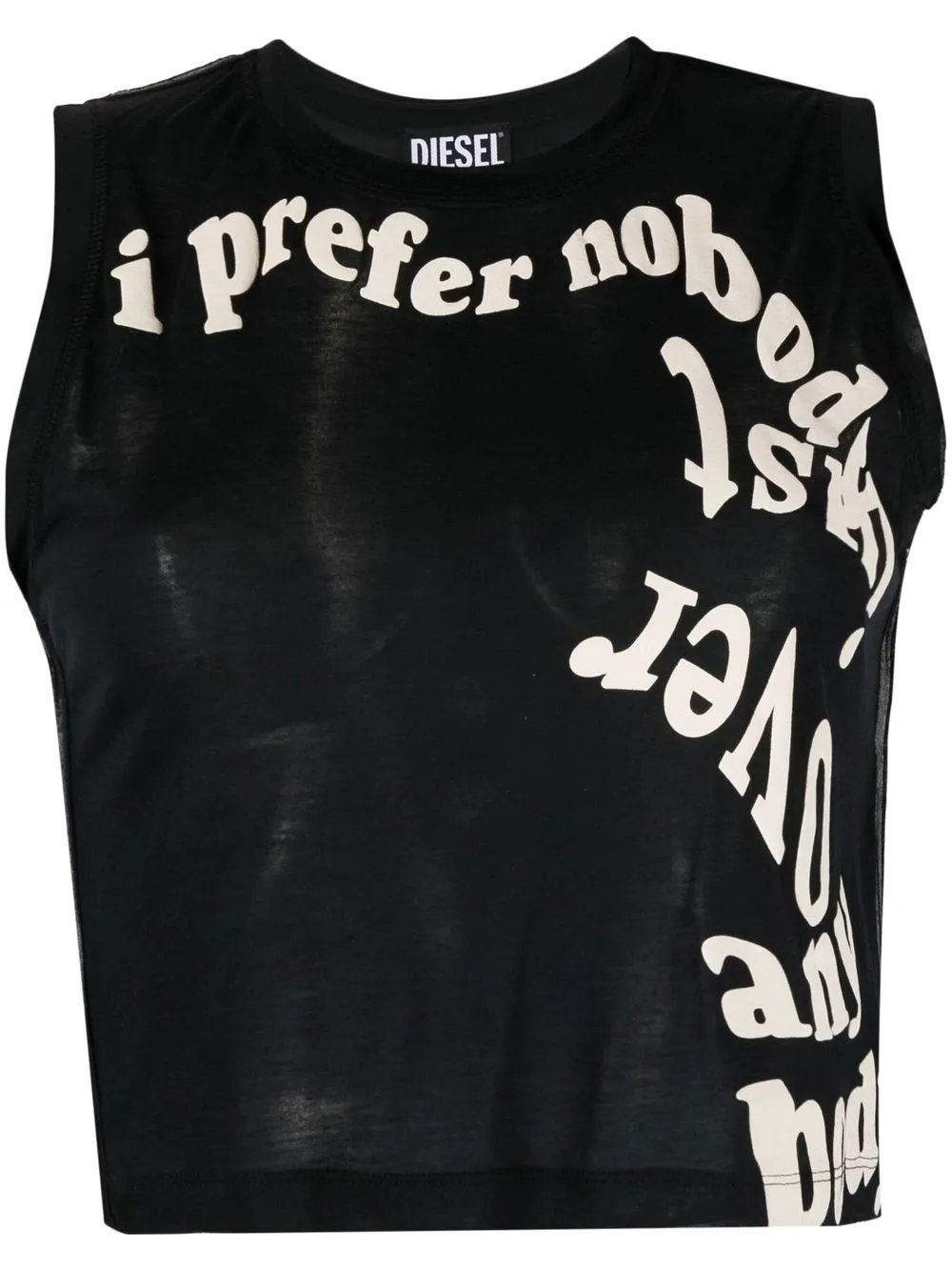 

Diesel lettering-print sleeveless top - Black