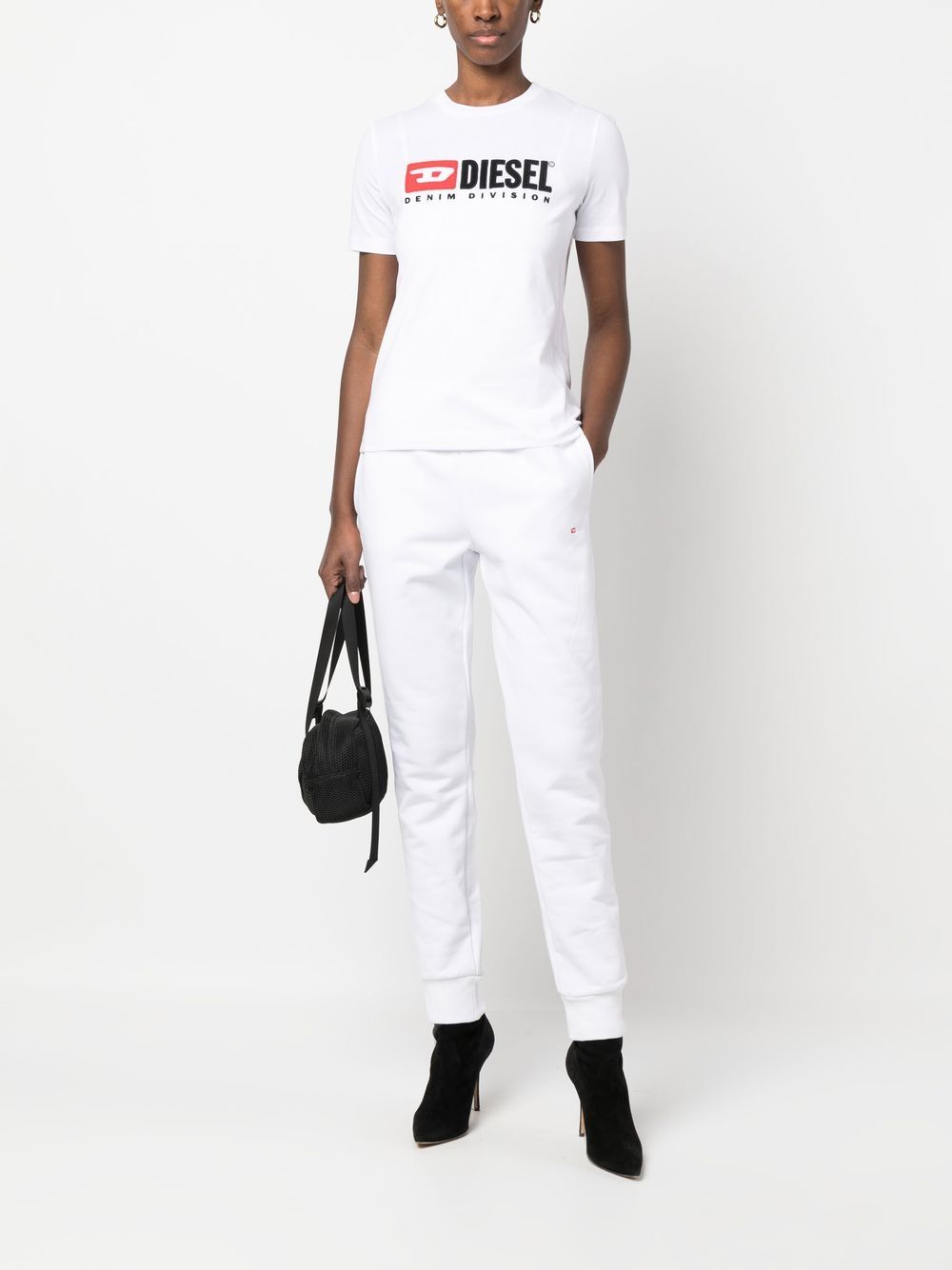 Shop Diesel T-reg-div Cotton T-shirt In White