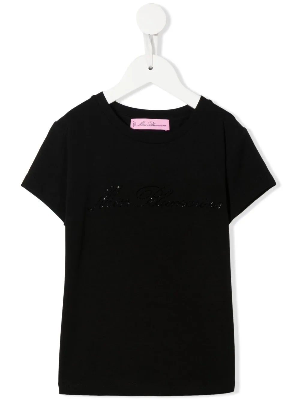 

Miss Blumarine rhinestone-logo short-sleeve T-shirt - Black