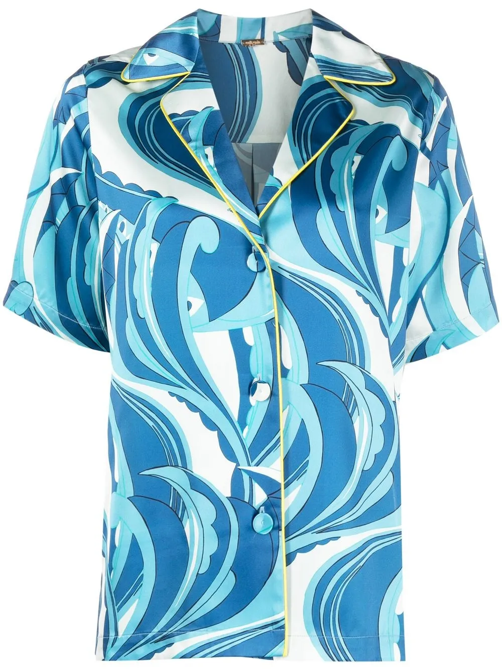 

Cult Gaia abstract-print Maneli top - Blue