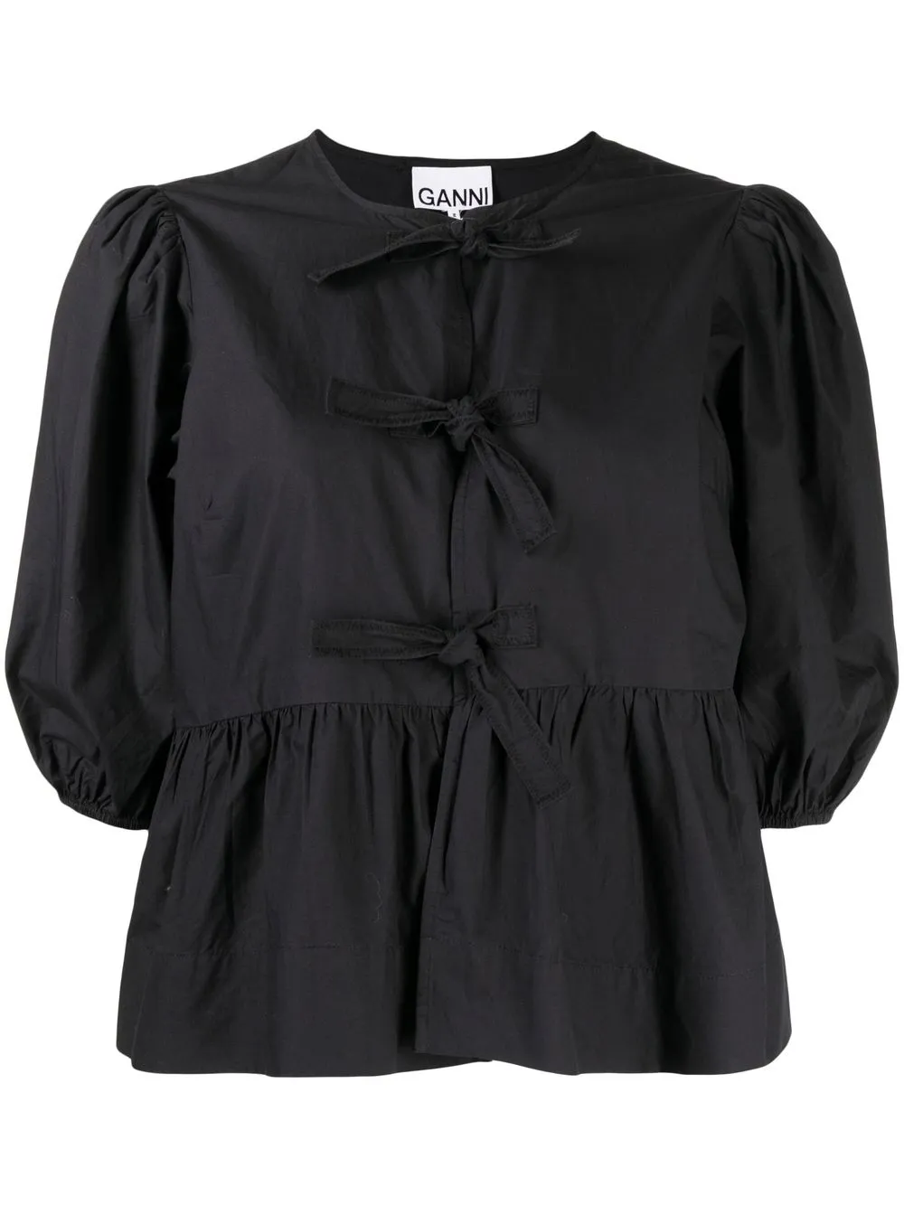 

GANNI blusa con peplum - Negro