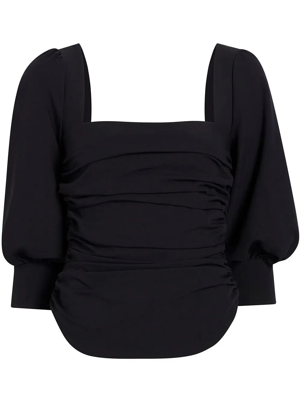 

Cinq A Sept Karol ruched square-neck top - Black