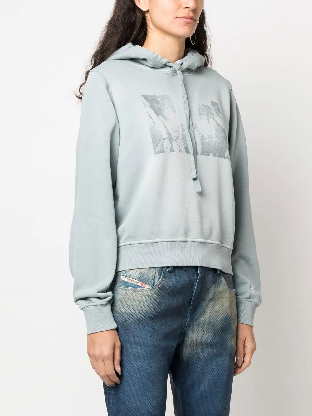 Diesel photographprint Drawstring Hoodie Farfetch