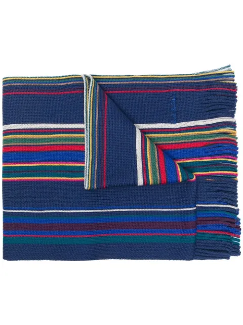 Signature Stripe merino scarf
