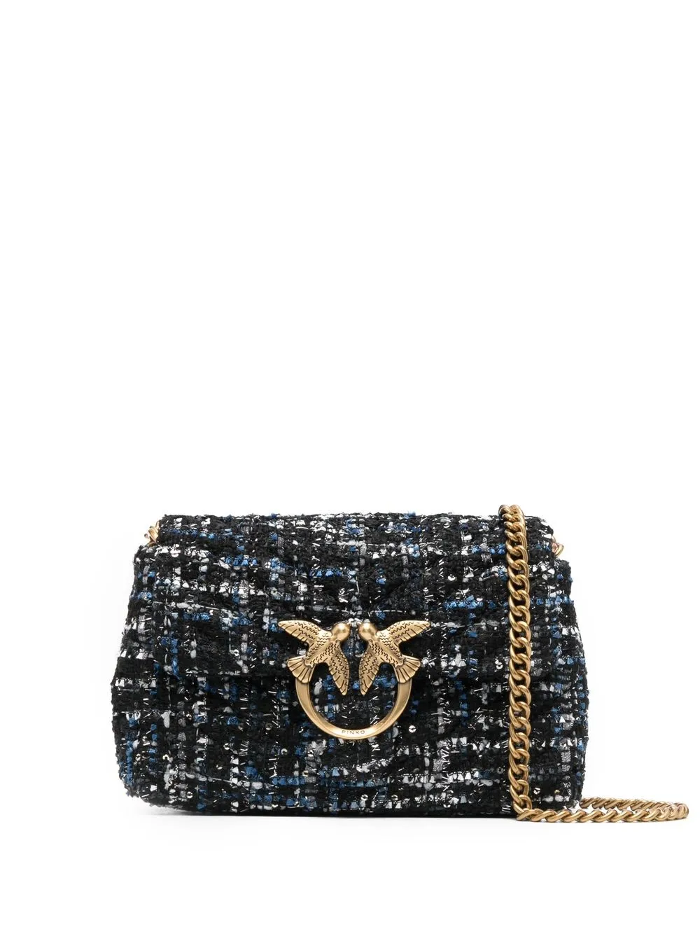 

PINKO tweed chain-strap shoulder bag - Blue