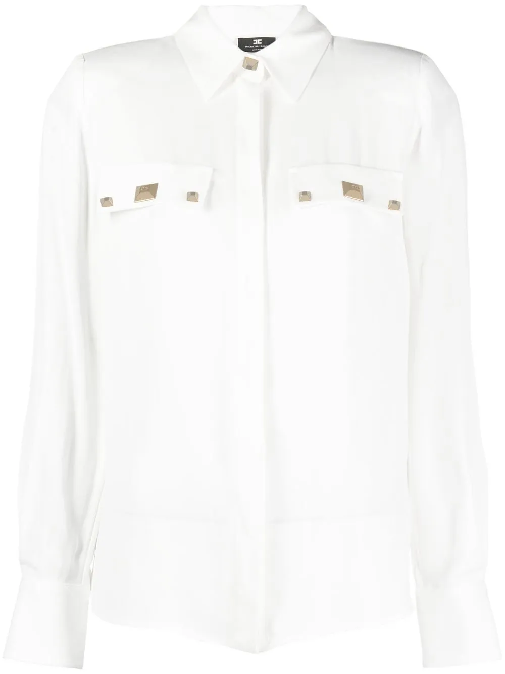 

Elisabetta Franchi camisa manga larga con apliques - Blanco