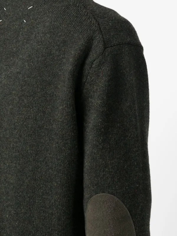 Maison Margiela Gray Elbow Patch Sweater In Grey