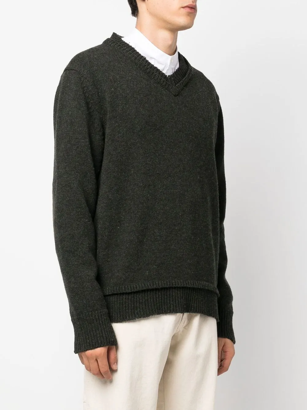 elbow-patch knitted jumper