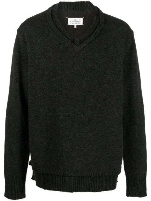 Maison Margiela elbow-patch knitted jumper Men