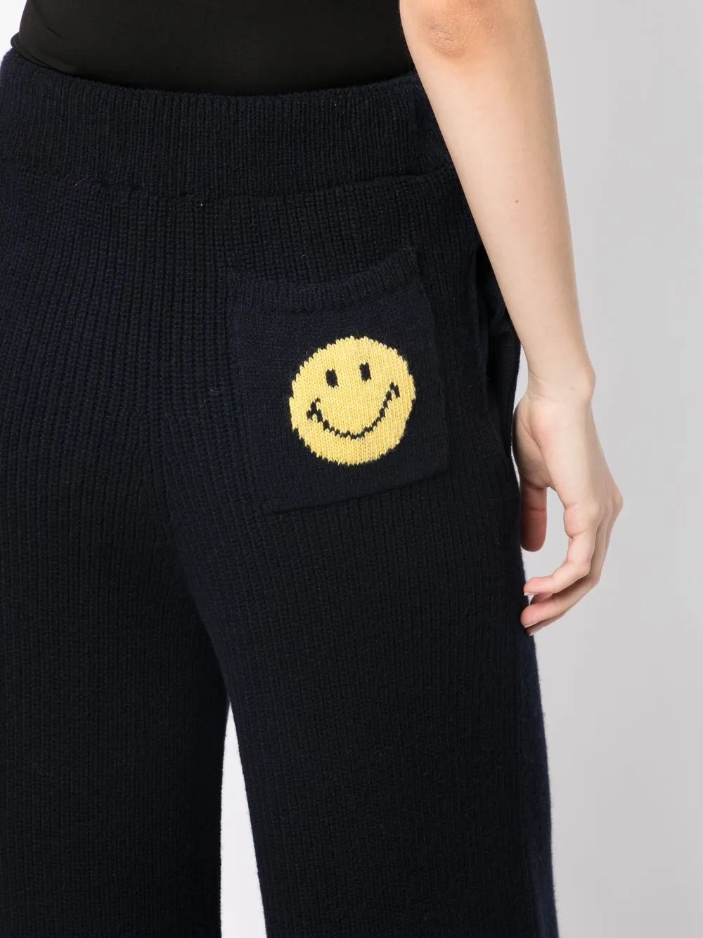 Joshua Sanders Smiley-print Wide-leg Trousers In 蓝色