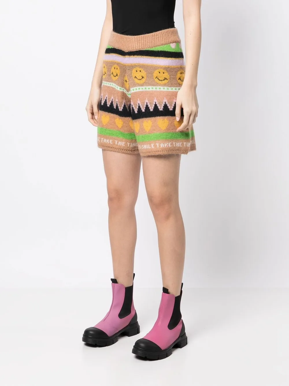 Joshua Sanders Landscape Knitted Shorts In 褐色