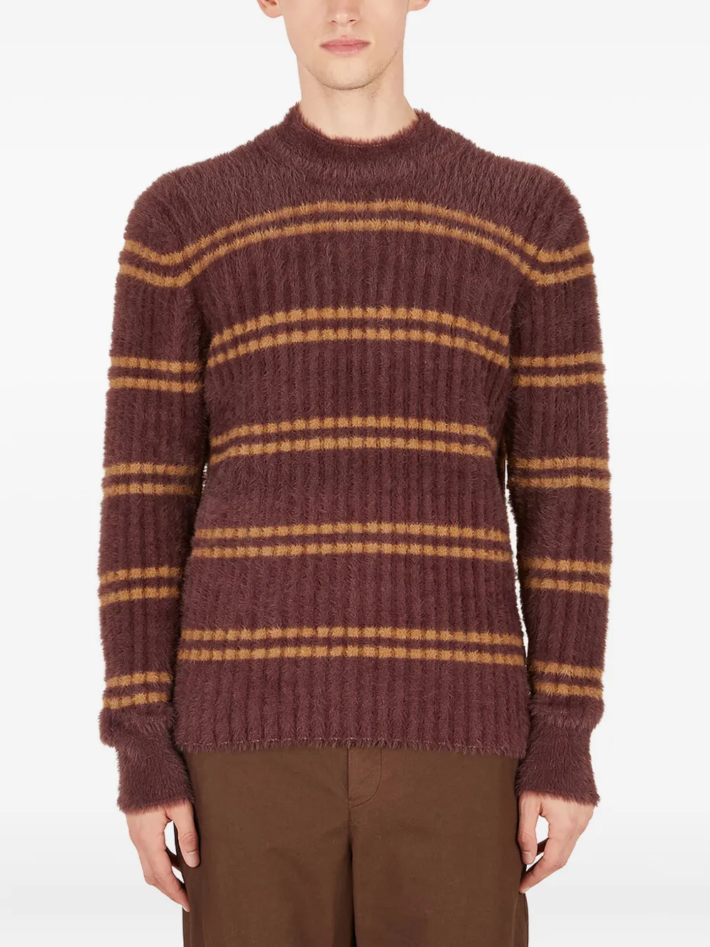 Jacquemus Pescadou striped ribbed sweater Bruin