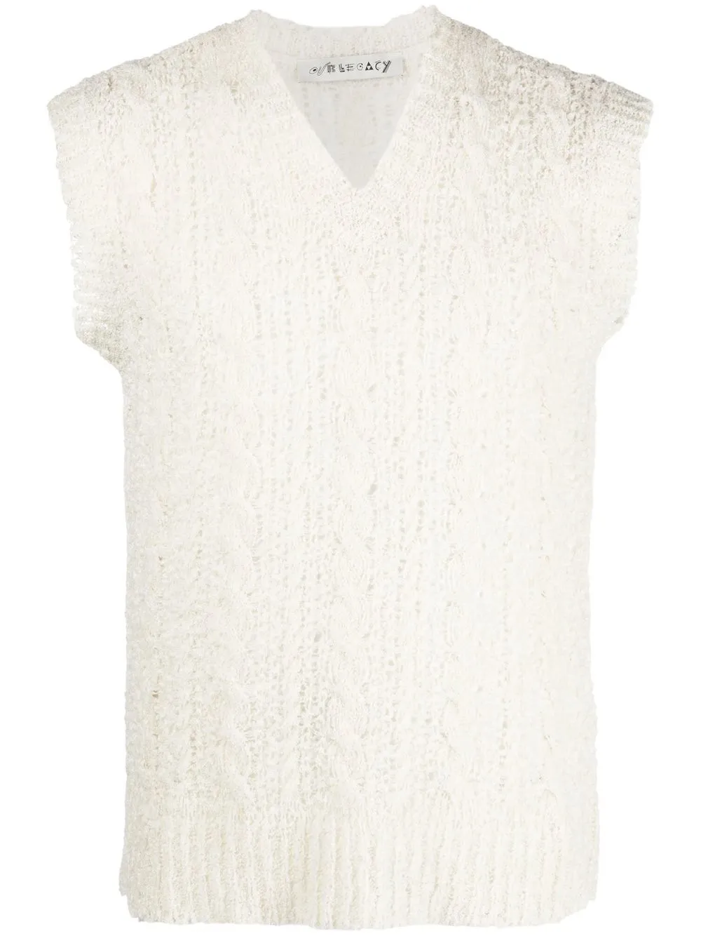 

OUR LEGACY Sheer Cable-Knit vest - White