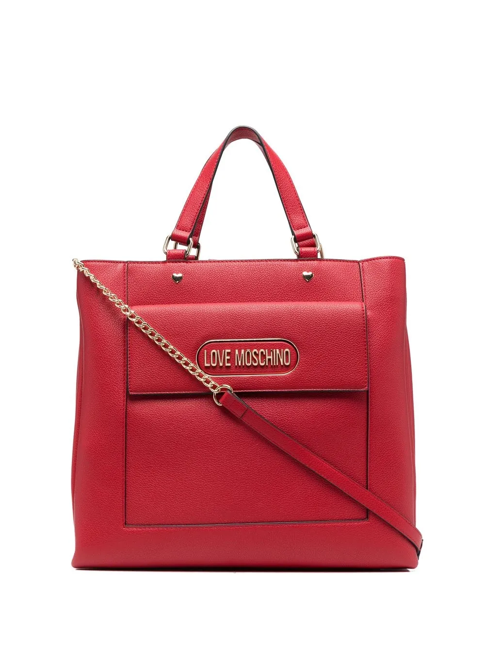 

Love Moschino tote con placa del logo - Rojo