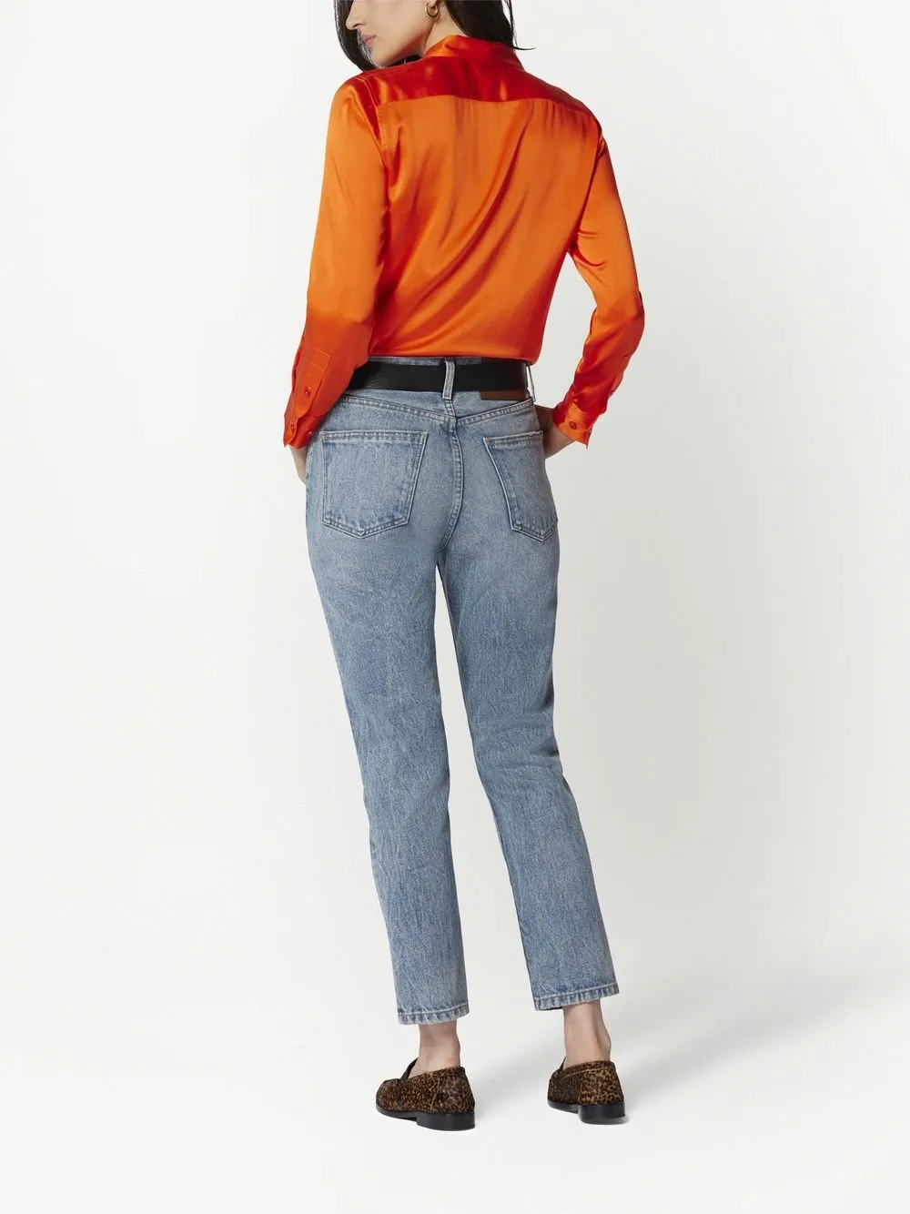 Mid stone raw on sale hem straight jeans