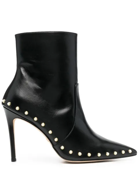 Stuart Weitzman pearl-detail 110mm leather boots