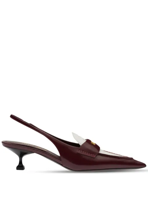 Miu Miu Scarpin de couro bicolor com salto 45mm 