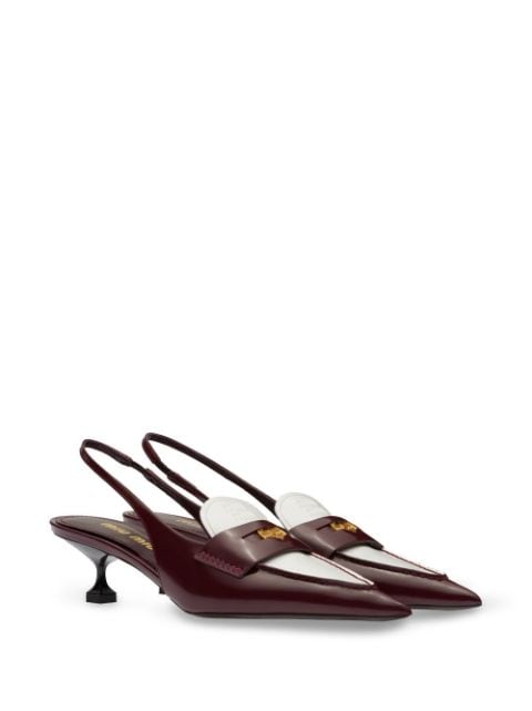 Miu Miu two-tone 45mm Leather Pumps - Farfetch