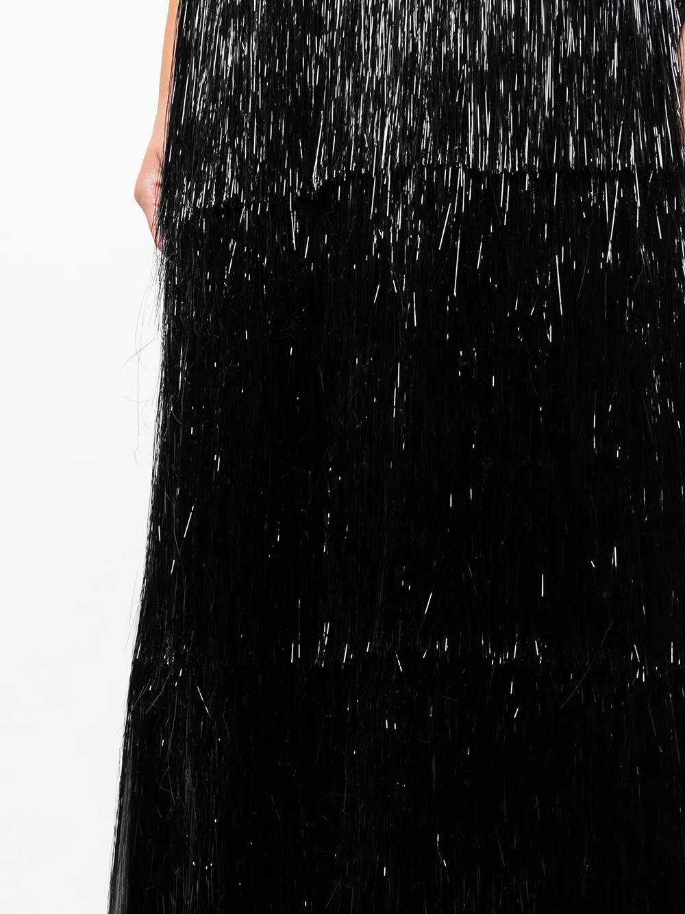 Jonathan Simkhai Tinselfringe Bustier Midi Dress In Black ModeSens