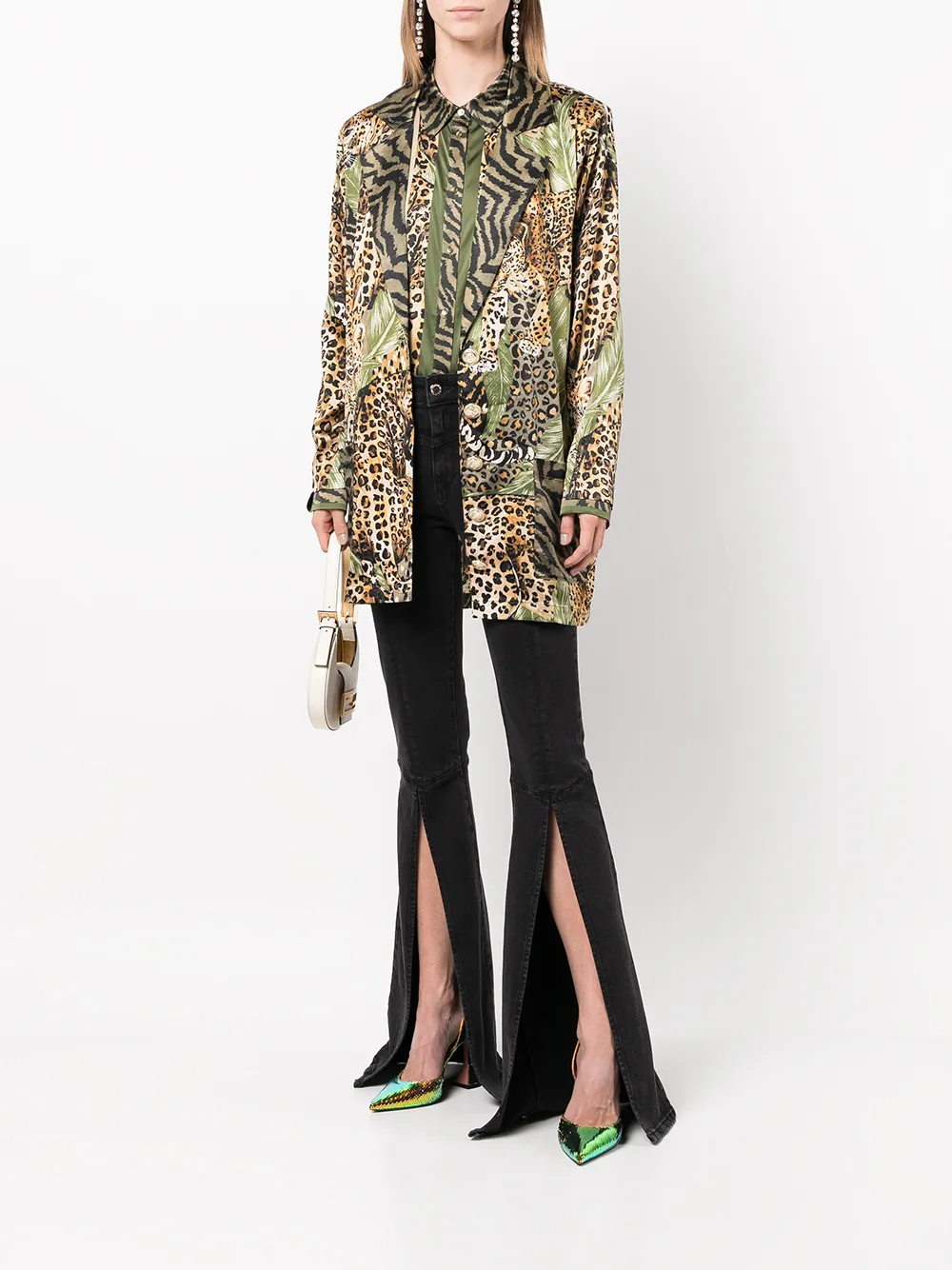 Retrofete Blazer met dierenprint - Veelkleurig
