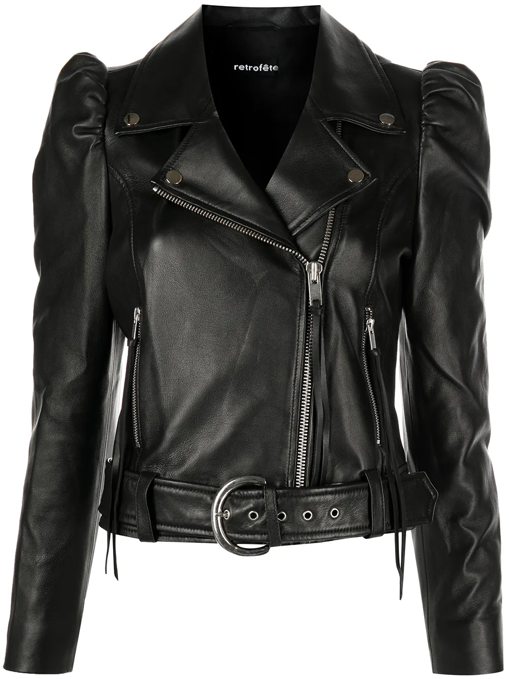 Retrofete Tai puff-sleeves Biker Jacket - Farfetch