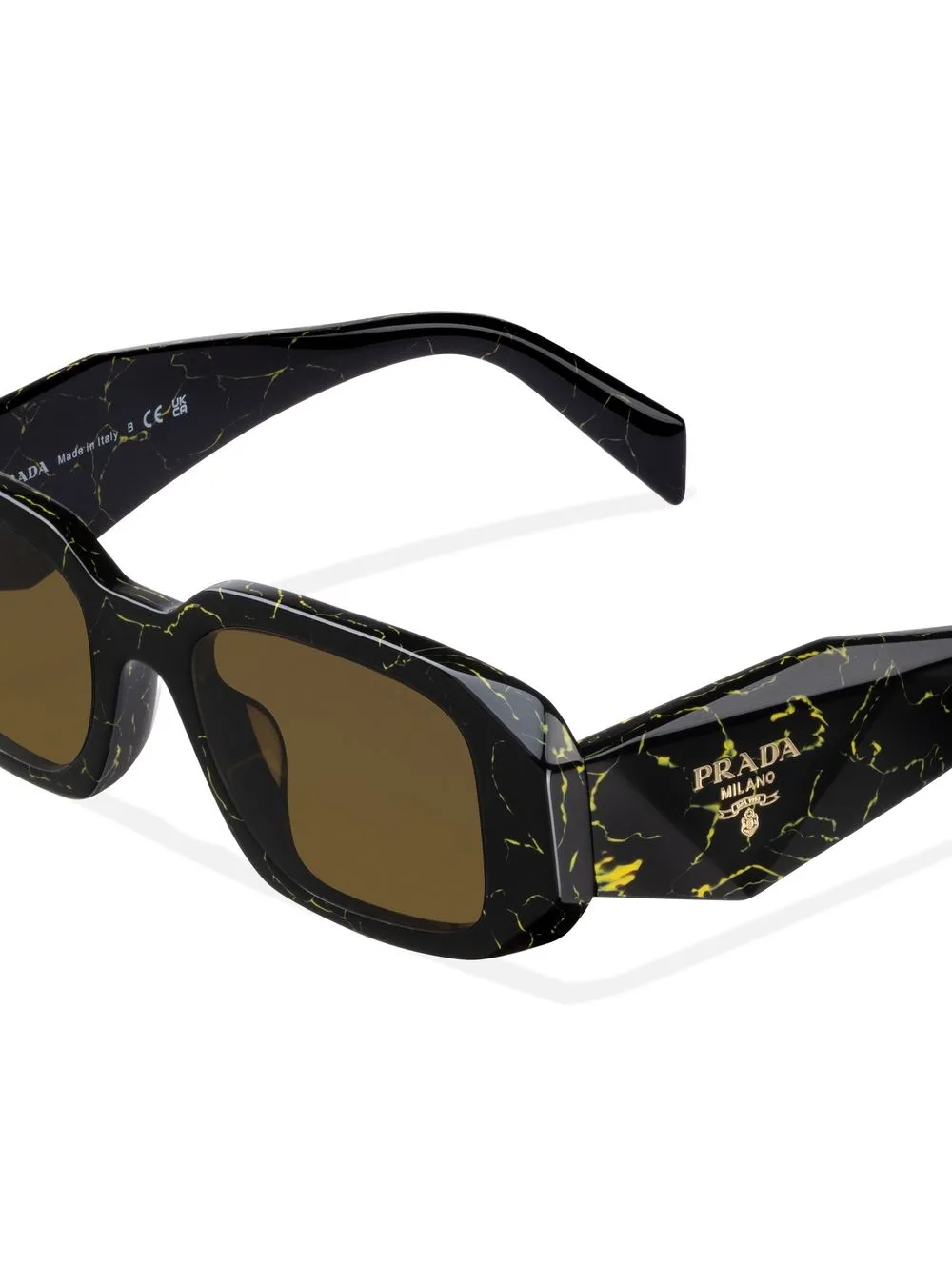Prada Symbole Square-frame Sunglasses In Schwarz