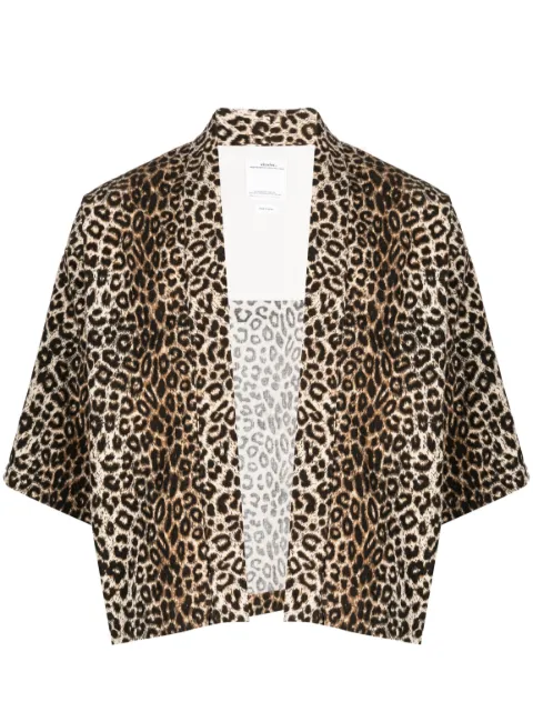 visvim leopard-print open-front shirt 