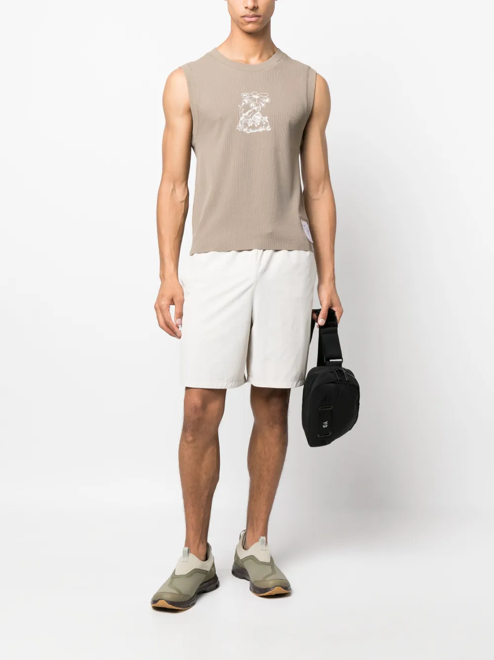 Satisfy Tanktop met print - Bruin