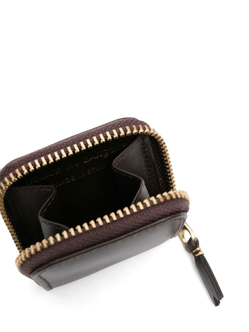 Shop Comme Des Garçons Zipped Leather Wallet In Braun