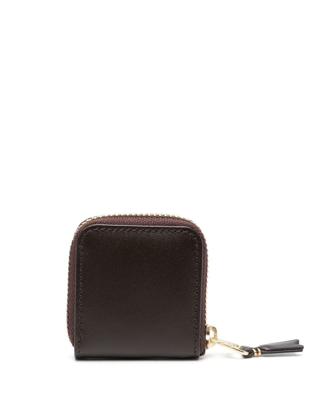 Shop Comme Des Garçons Zipped Leather Wallet In Braun