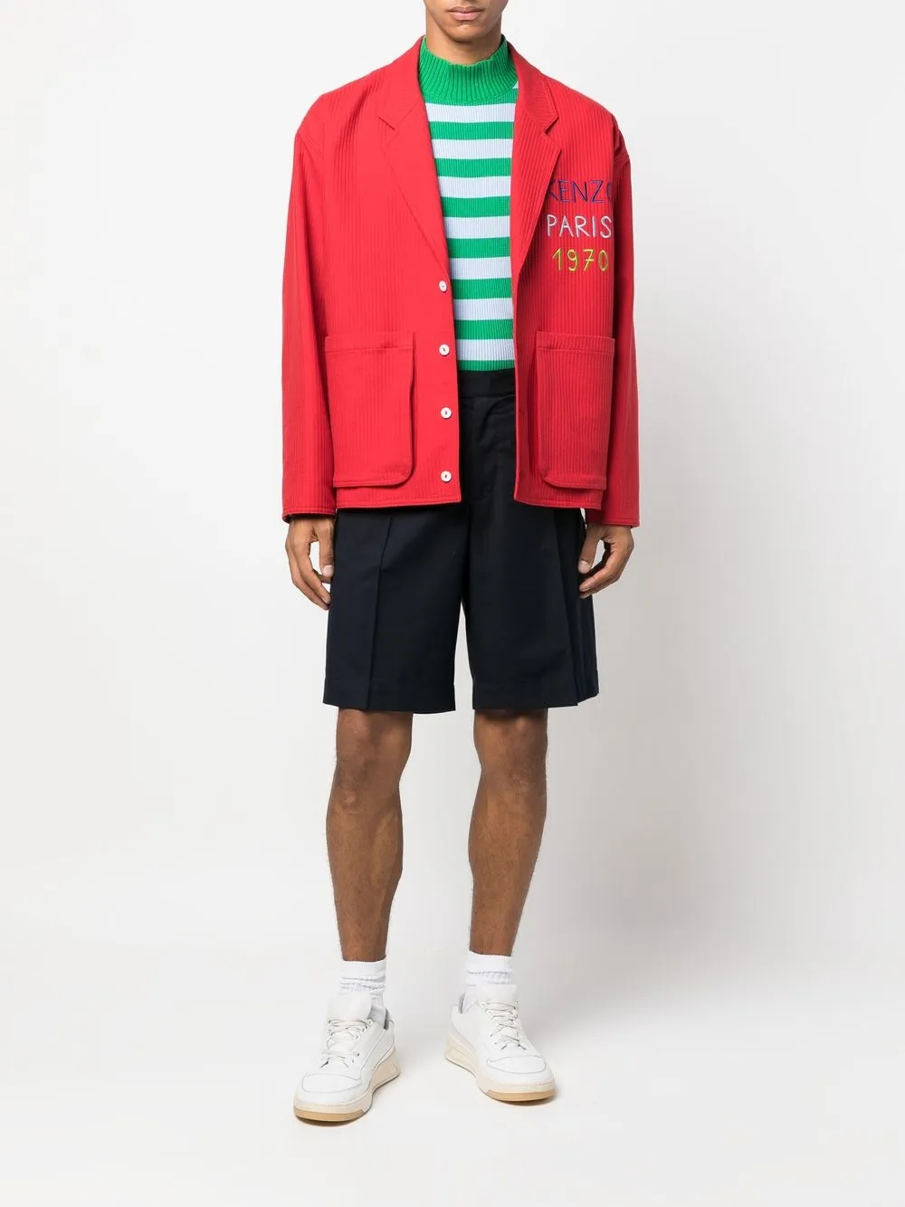 Kenzo jacket, topman design shorts and christian louboutin louis