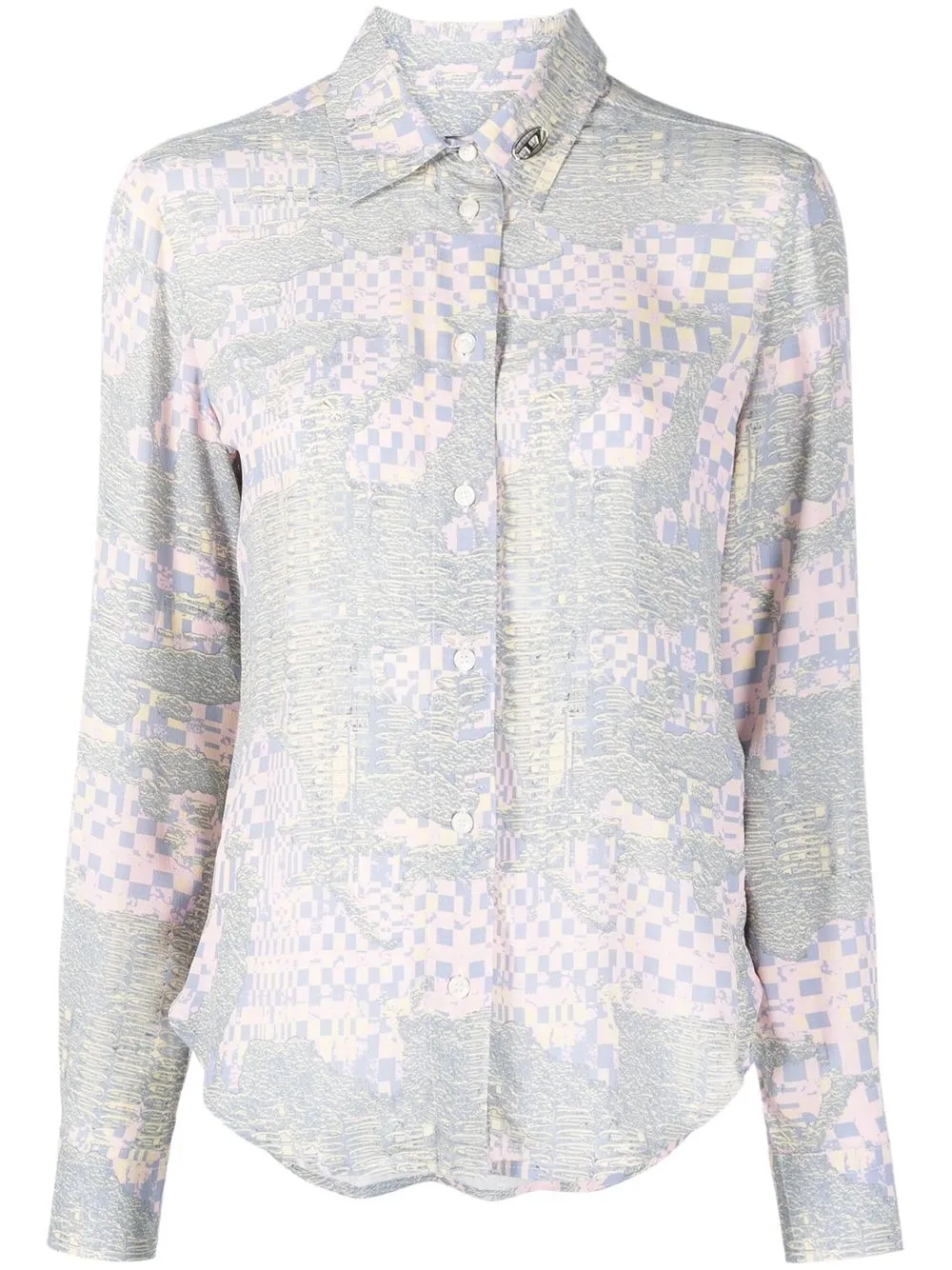 

Diesel abstract-print button-up shirt - Pink