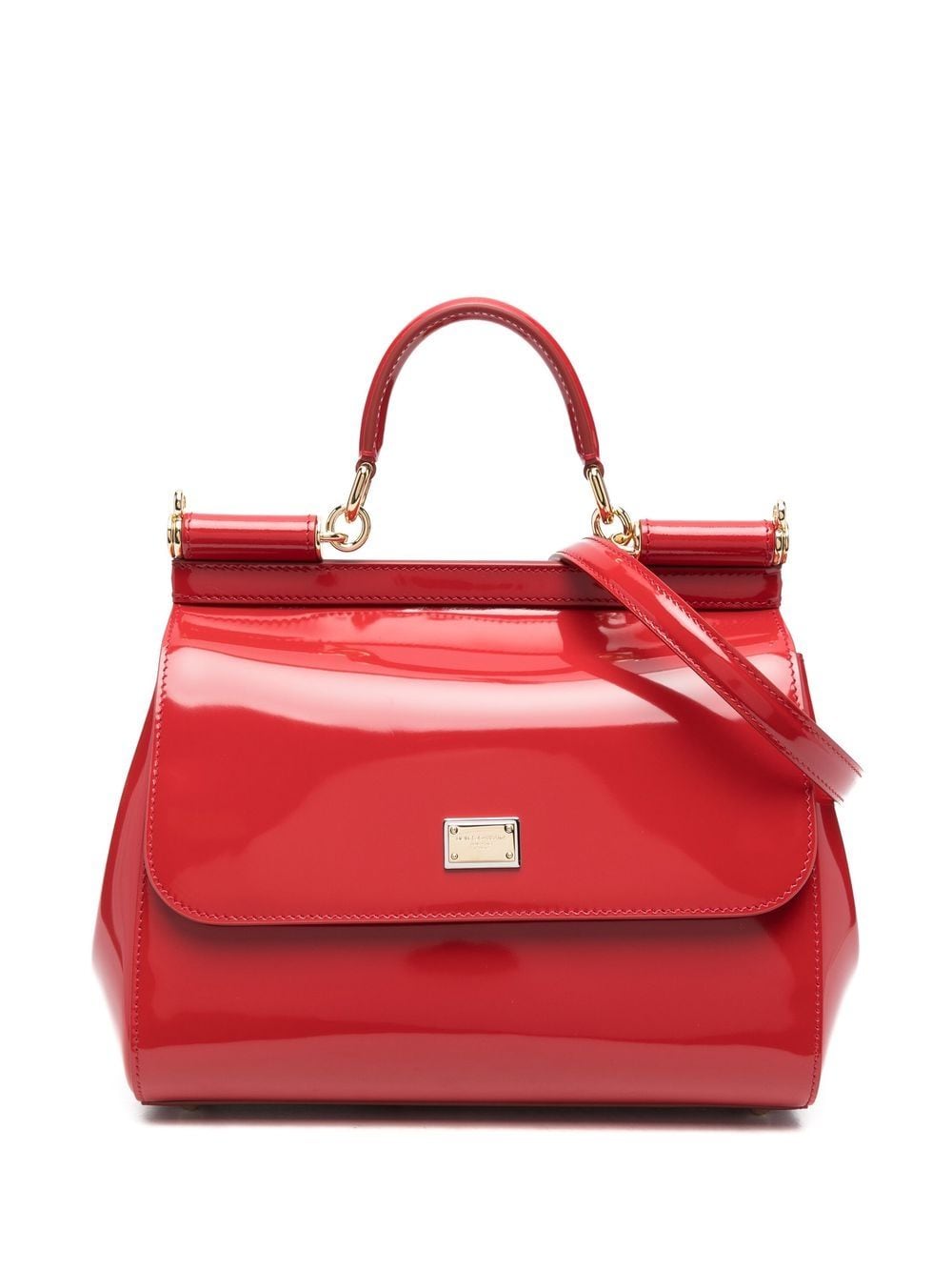 

Dolce & Gabbana patent-leather tote bag - Red