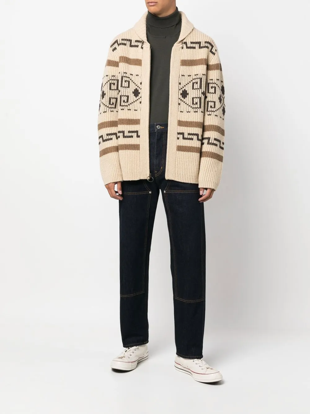 Pendleton Original Westerley Ribbed Cardigan In Nude