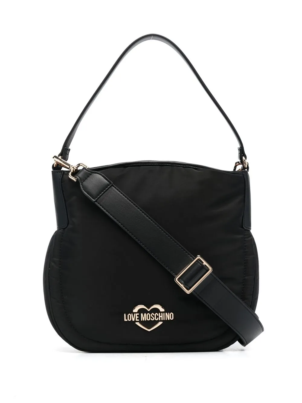 

Love Moschino tote Heart con placa del logo - Negro