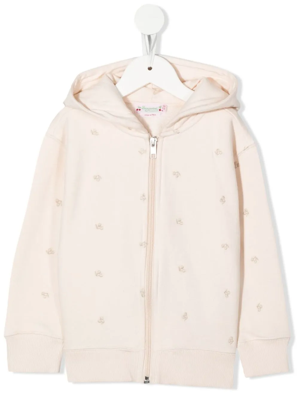 

Bonpoint cherry-embroidered zip-up hoodie - Neutrals