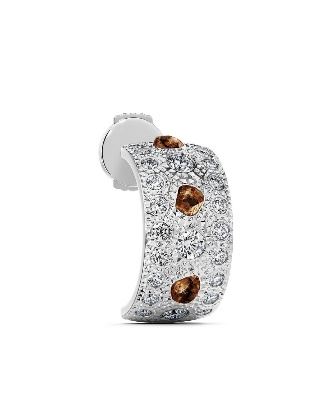 Shop De Beers Jewellers Small 18kt White Gold Talisman Diamond Earrings In Silver