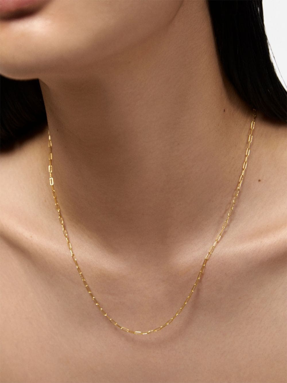 Shop Monica Vinader 14kt Yellow Gold Paperclip Chain Necklace