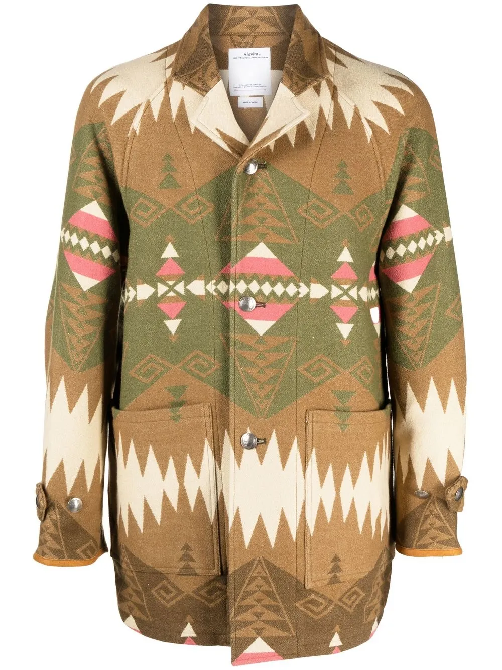VISVIM IKAT-PATTERN WOOL COAT