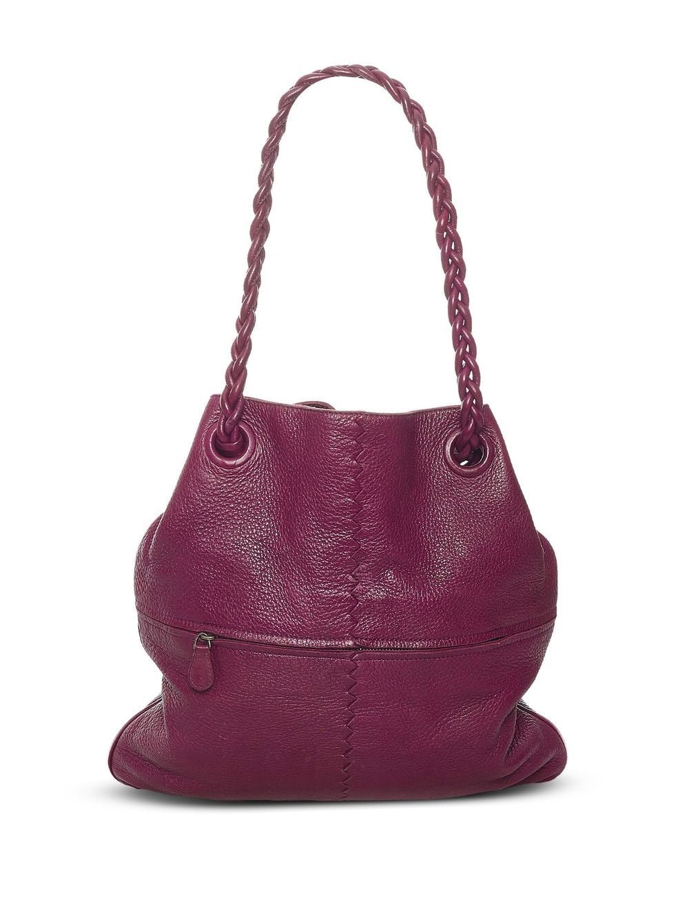 Pre-owned Bottega Veneta Panelled Leather Tote Bag In Purple