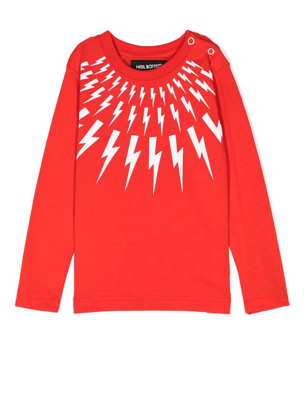 

Neil Barrett Kids playera manga larga con motivo Thunderbolt - Rojo