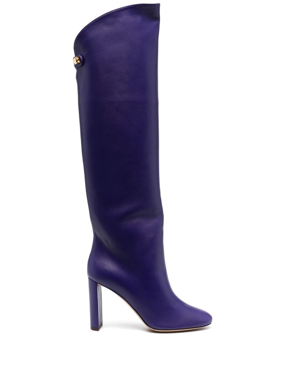 Shop Maison Skorpios Knee-length Leather Boots In Purple