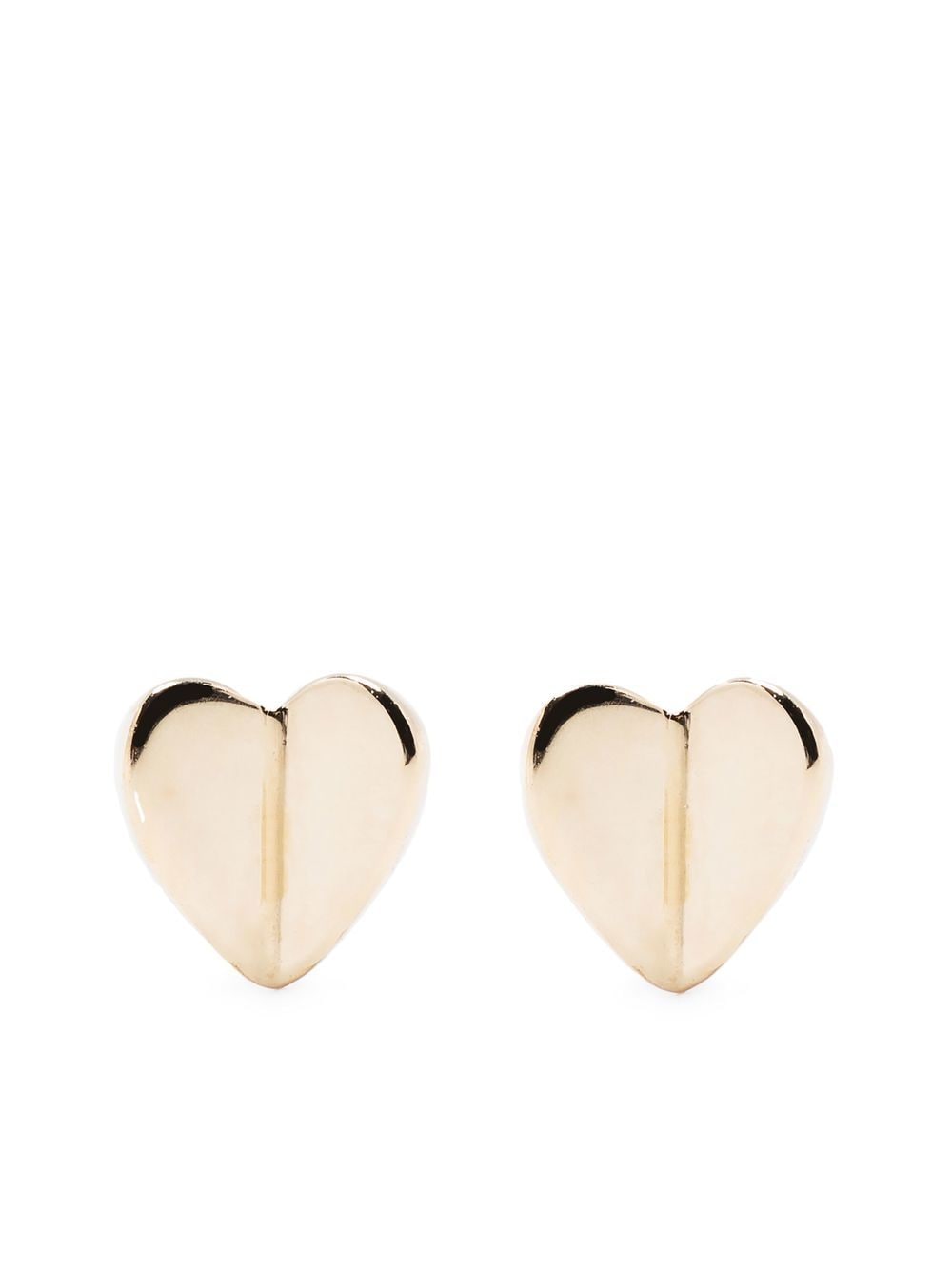 10kt yellow gold Folded Hearts stud earrings