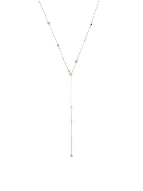 Dinny Hall 10kt yellow gold Folded Heart lariat necklace
