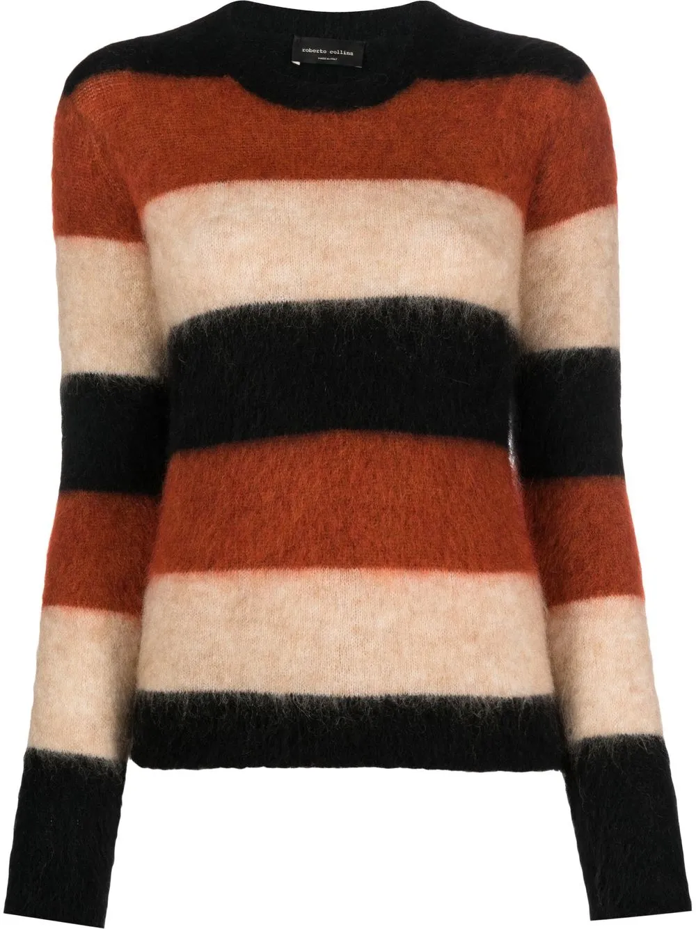 

Roberto Collina striped wool-blend jumper - Brown