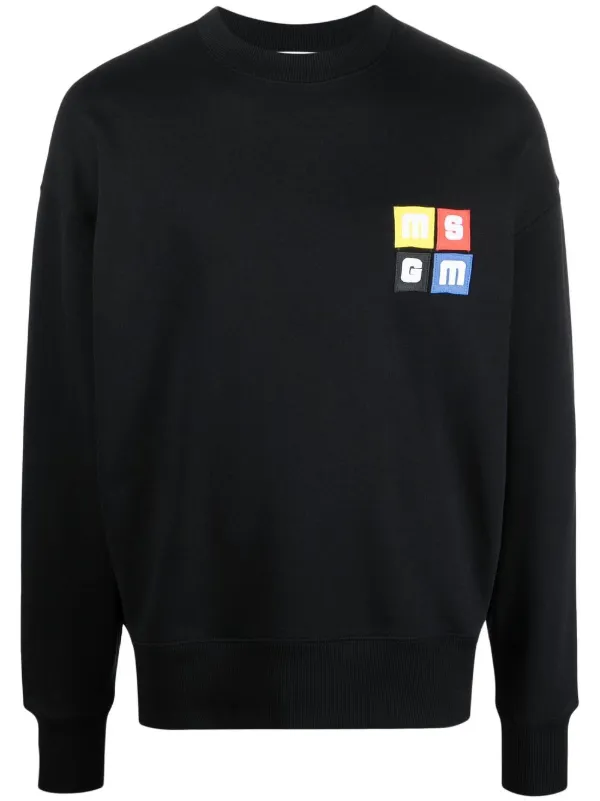 MSGM logo-patch Sweatshirt - Farfetch MSGM logo-patch Sweatshirt - Farfetch